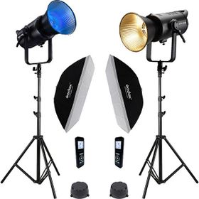 GDX EXC-180RGB-II Rgb Led Video Işığı 2'li Gridli 60x90 Softbox + 260 cm Kalın Işık Ayağı Full Set