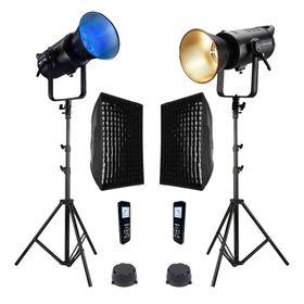 GDX EXC-180RGB-II Rgb Led Video Işığı 2'li Gridli 60x90 Softbox + 260 cm Kalın Işık Ayağı Full Set