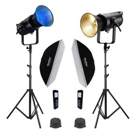 GDX EXC-180RGB-II Rgb Led Video Işığı 2'li Gridli 60x90 Softbox + 260 cm Kalın Işık Ayağı Full Set