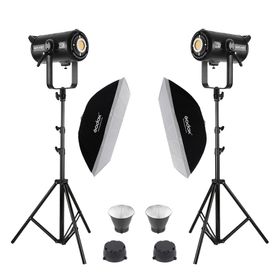 GDX EXC-400C-II 2'li Gridli 60x90 Softbox + 260 cm Kalın Işık Ayağı Full Set