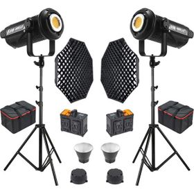 GDX LV-700C-II B Bi Color LED Video Işığı 2'li Gridli 170 Octa Softbox + 260 cm Kalın Işık Ayağı Full Set