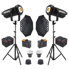 GDX LV-700C-II B Bi Color LED Video Işığı 2'li Gridli 170 Octa Softbox + 260 cm Kalın Işık Ayağı Full Set