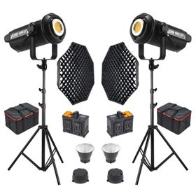 GDX LV-700C-II B Bi Color LED Video Işığı 2'li Gridli 170 Octa Softbox + 260 cm Kalın Işık Ayağı Full Set