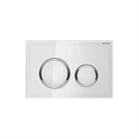 Geberit 115.884.SI.1 Sigma21 Çift Basmalı Beyaz Cam Kumanda Kapağı