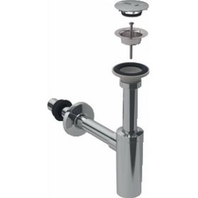 Geberit 151.020.21.1 T Tipi Süzgeç Lavabo Sifonu ve Parlak Krom Süzgeç Kapağı Seti