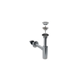 Geberit 151.020.21.1 T Tipi Süzgeç Lavabo Sifonu ve Parlak Krom Süzgeç Kapağı Seti