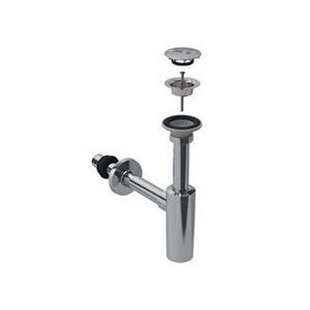 Geberit 151.020.21.1 T Tipi Süzgeç Lavabo Sifonu ve Parlak Krom Süzgeç Kapağı Seti