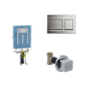 Geberit Alpha 8 cm 3'lü Parlak Krom Gömme Rezervuar Seti