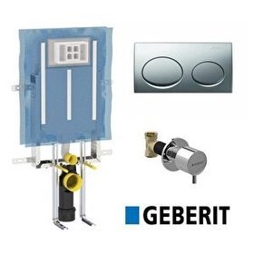 Geberit Alpha 8 cm Gömme Rezervuar 3 Parça Set