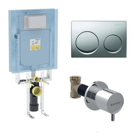 Geberit Alpha 8 cm Gömme Rezervuar 3 Parça Set