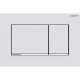 Geberit Sigma 30 cm Çift Basmalı Mat Beyaz Parlak Kumanda Kapağı