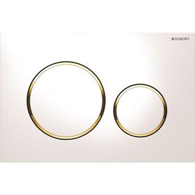 Geberit Sigma20 115.882.KK.1 Beyaz-Altın-Beyaz Çift Basmalı Kumanda Kapağı