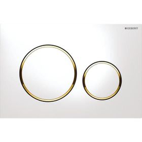 Geberit Sigma20 115.882.KK.1 Beyaz-Altın-Beyaz Çift Basmalı Kumanda Kapağı