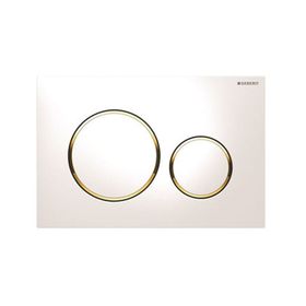 Geberit Sigma20 115.882.KK.1 Beyaz-Altın-Beyaz Çift Basmalı Kumanda Kapağı