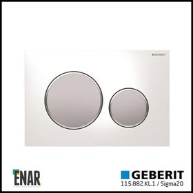 Geberit Sigma20 115.882.KL.1 Beyaz-Mat-Mat Çift Basmalı Kumanda Kapağı