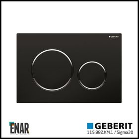 Geberit Sigma20 115.882.KM.1 Siyah-Parlak-Siyah Çift Basmalı Kumanda Kapağı