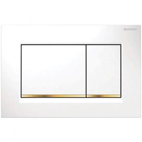Geberit Sigma30 115.883.KK.1 Beyaz-Altın-Beyaz Çift Basmalı Kumanda Kapağı