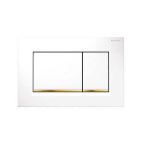 Geberit Sigma30 115.883.KK.1 Beyaz-Altın-Beyaz Çift Basmalı Kumanda Kapağı