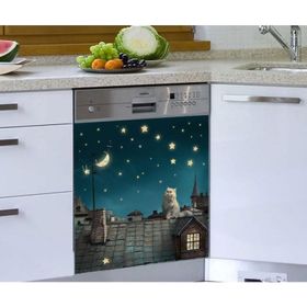 Gece Kedi Bulaşık Makinesi Sticker