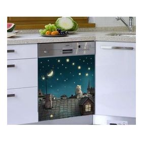 Gece Kedi Bulaşık Makinesi Sticker