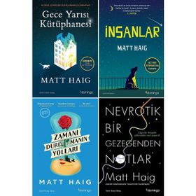 Gece Yarısı Kütüphanesi - İnsanlar - Zamanı Durdurmanın Yolları - Nevrotik Bir Gezegenden Notlar - 4 Kitap Set - Matt Haig