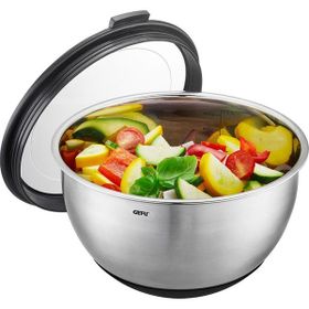 Gefu Paslanmaz Çelik Kapaklı 20 cm Salata Kasesi