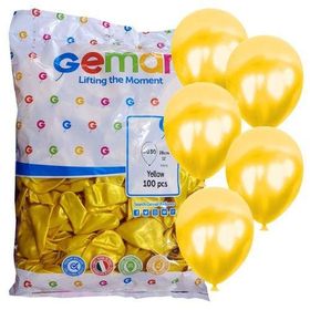 Gemar 100Lü İthal Sarı Metalik Balon