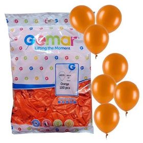 Gemar 100Lü İthal Turuncu Metalik Balon