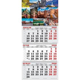 Genç Dijital Baskı 2026 Yılı Dünya Turistik Manzaralar Gemici Takvimi