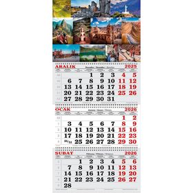 Genç Dijital Baskı 2026 Yılı Dünya Turistik Manzaralar Gemici Takvimi