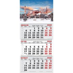 Genç Dijital Baskı 2026 Yılı Karlı Ayasofya Manzarası Gemici Takvimi
