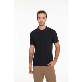 Genel 2AS Tipal Polo Yaka Siyah T-shirt