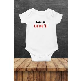 Genel Aynıııııı Yengesi Baskılı Beyaz Bebek Body