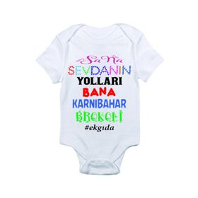 Genel Sana Sevdanın Yolları Baskılı Beyaz Bebek Zıbın