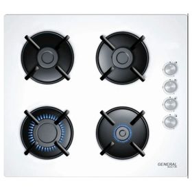 General GCO BZ8060YK Doğalgaz Beyaz Ankastre Cam Ocak