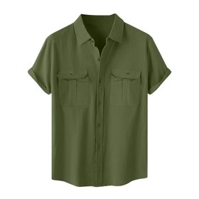 Generic A-A62 Kireç Yeşili Kaplumbağa Boyun Keten Tops Tee Kısa Kollu Victoria Hırka Kış Sonbahar Gömlek Tarz 2025 Erkek T-shirt