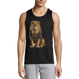 Generic African Lion King of The Jungle Siyah Kolsuz Erkek Tişört