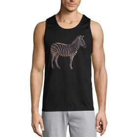 Generic Afrika Zebra Çizgili Siyah Kolsuz Erkek Tişört