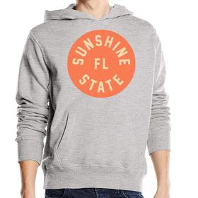 Generic Amerika Birleşik Devletleri FL Florida The Sunshine State Üniseks Pamuk Karışımı Gri Kapüşonlu Sweatshirt
