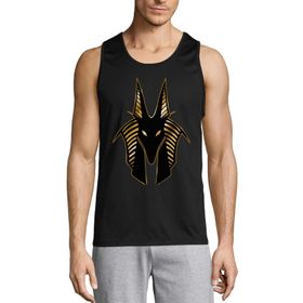 Generic Anubis Mısır Tanrısı Minimalist Altın Sembollü Siyah Erkek T-shirt