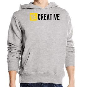 Generic Be Creative Logo Sanatçı İlham Grafik Uniseks Pamuk Karışımı Gri Kapüşonlu Sweatshirt