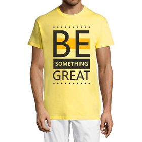 Generic Be Something Great Kendini Geliştirme Motivasyonel Bisiklet Yaka Pamuk Erkek Tişört