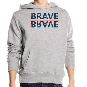 Generic Cesur Ayna Resimli Çizgi Sanatı Uniseks Pamuk Karışımı Kapüşonlu Gri Sweatshirt