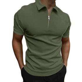 Generic L-996 Ordu Kireç Kaplumbağa Boyun Tee Tops Kısa Kollu Düz Sonbahar Yaz Tee Gömlek Tarz 2025 Düzenli Fit Erkek T-shirt
