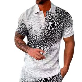 Generic W-597 Beyaz Kaplumbağa Boyun Tee Tops Kısa Kollu Düz Sonbahar Yaz Tee Gömlek Tarz 2025 Düzenli Fit Erkek T-shirt