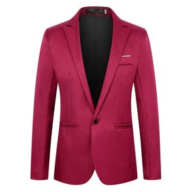 Generisch 2025 Hafif Standart Kırmızı Sportif Slim Blazer Erkek Takım Ceket
