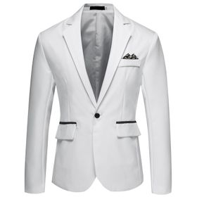 Generisch 2025 Modern Dar Kesim Rahat Beyaz Blazer Erkek Takım Ceket
