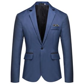 Generisch 2025 Modern Dar Kesim Rahat Mavi Blazer Erkek Takım Ceket