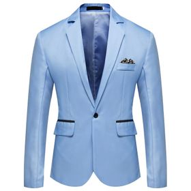 Generisch 2025 Slim Fit Hafif Gök Mavisi Standart Kesim Blazer Erkek Takım Ceket