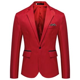 Generisch 2025 Slim Fit Hafif Kırmızı Standart Kesim Blazer Erkek Takım Ceket